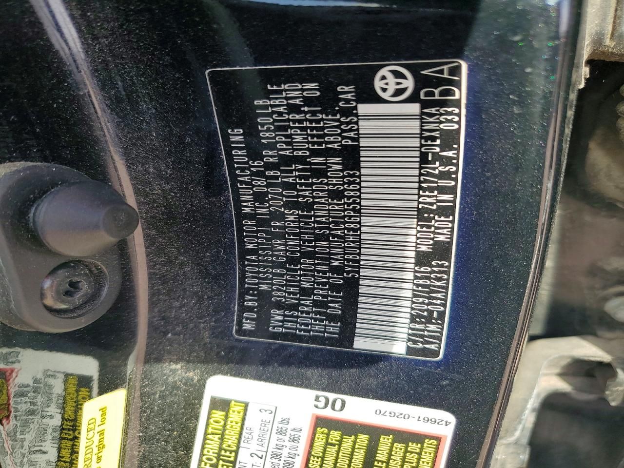 2016 Toyota Corolla le