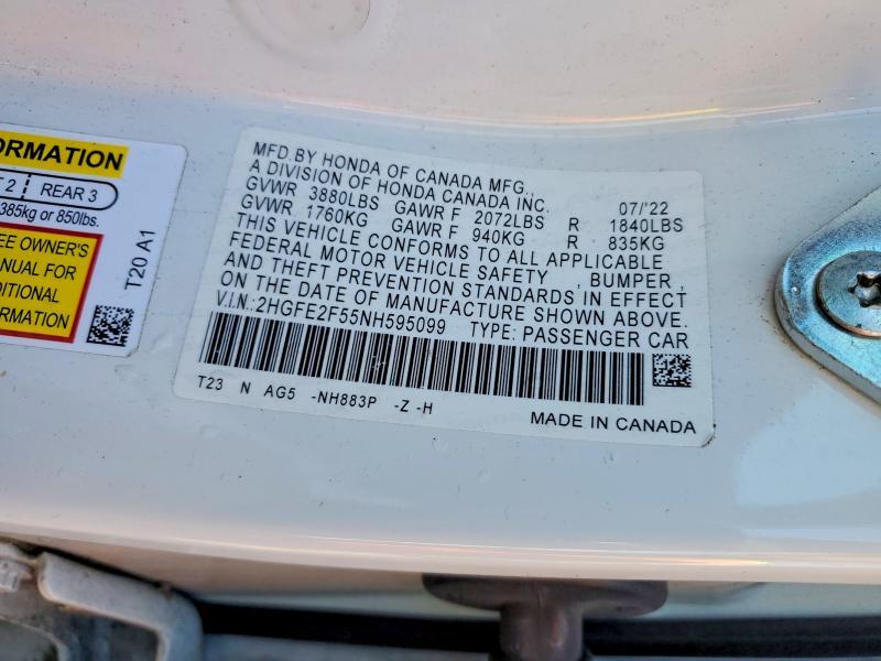 2022 Honda Civic Sport