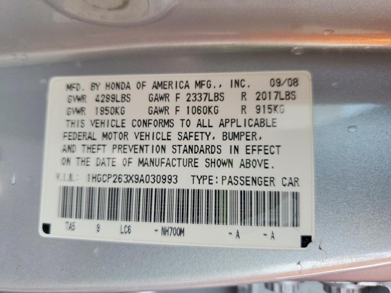 2009 Honda Accord lx