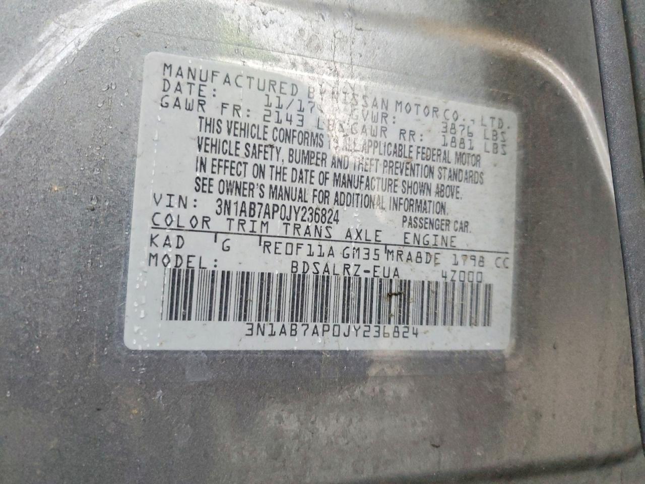 2018 Niss Sentra sr