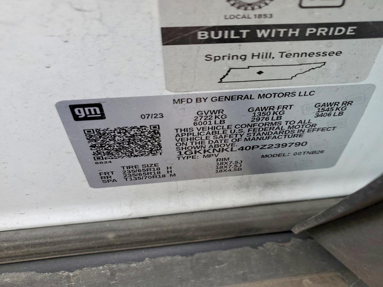 2023 GMC Acadia sle