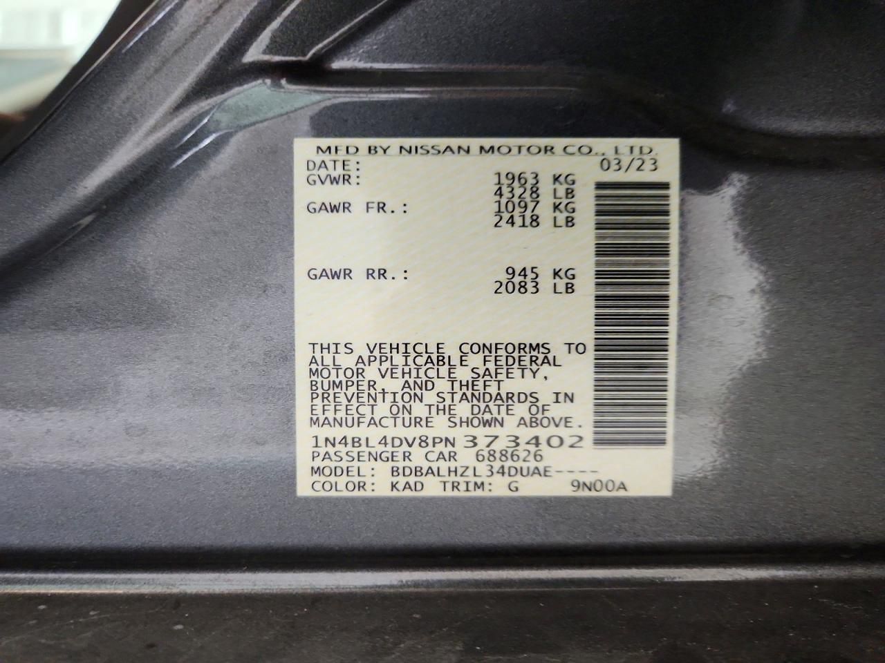 2023 Nissan Altima sv