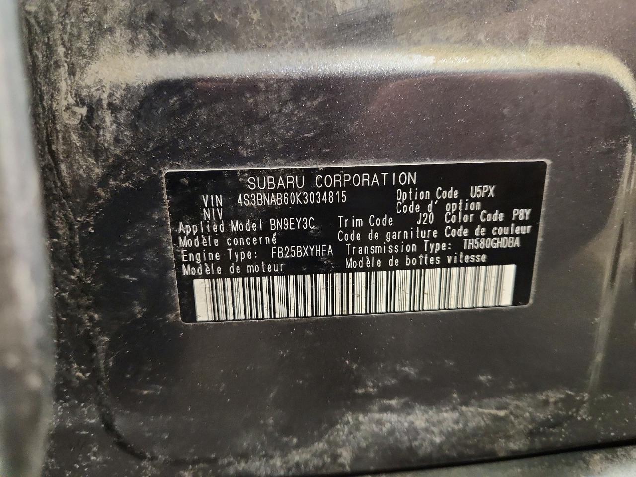 2019 Subaru Legacy 2.5i