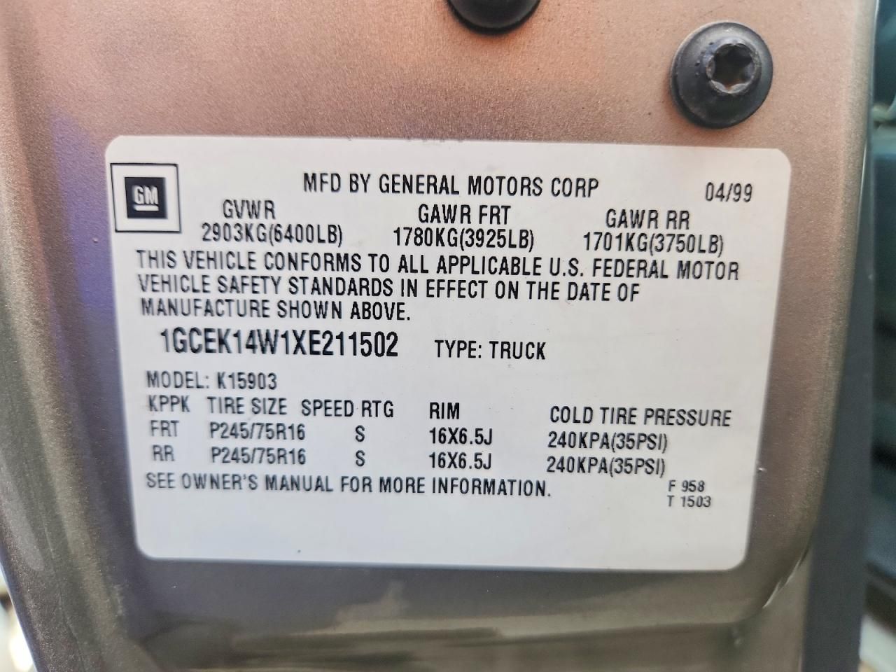 1999 Chevrolet Silverado K1500