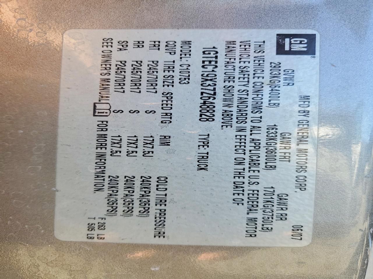 2007 GMC New Sierra C1500 Classic