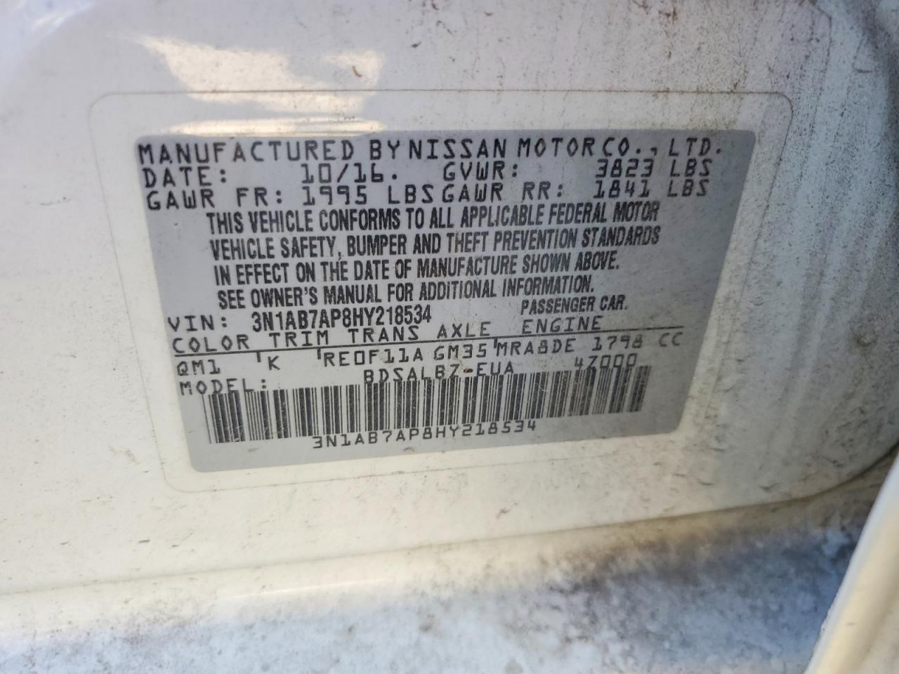 2017 Nissan Sentra s