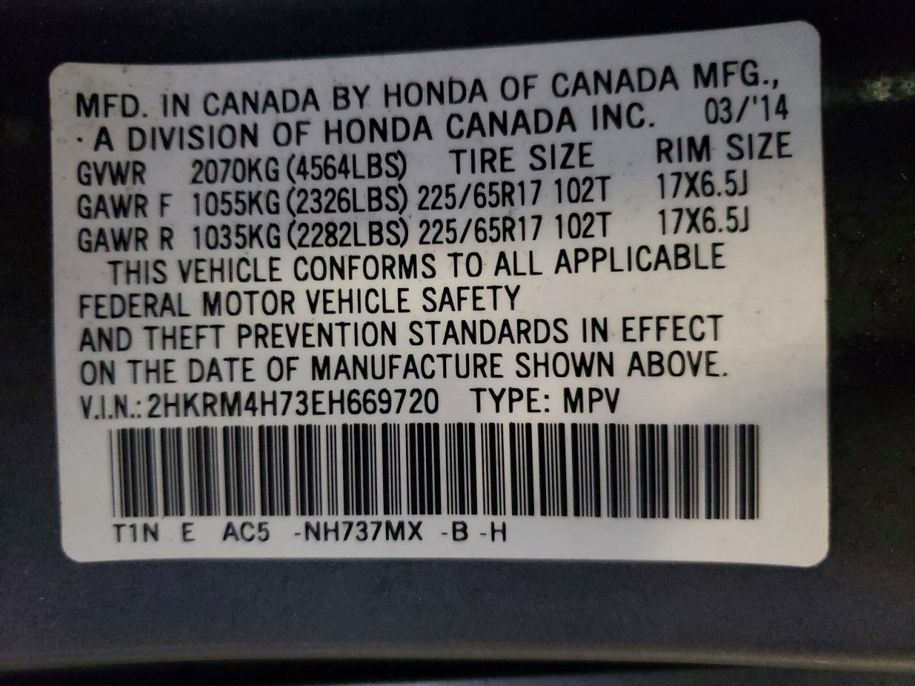 2014 Honda Cr-v exl