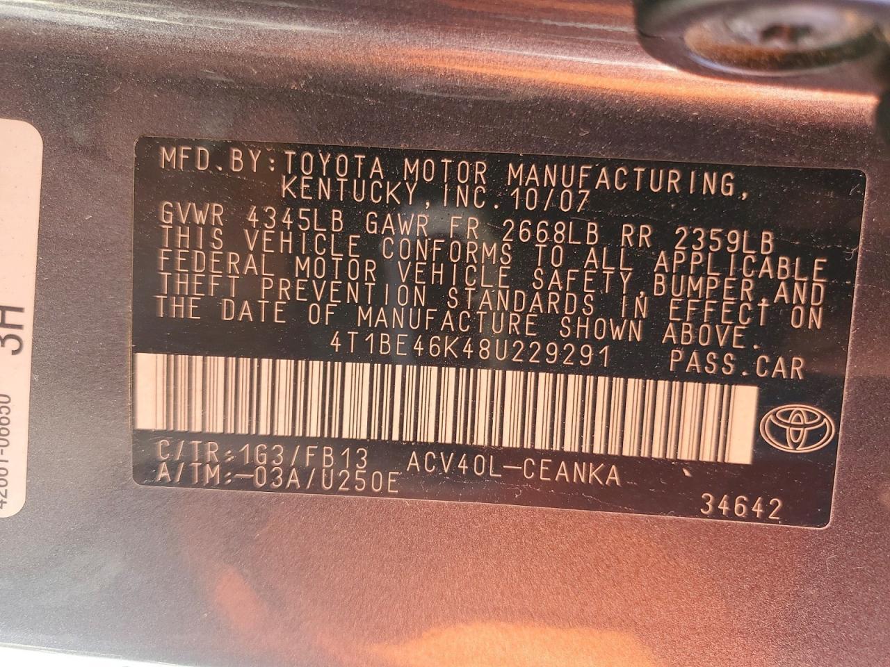 2008 Toyota Camry ce