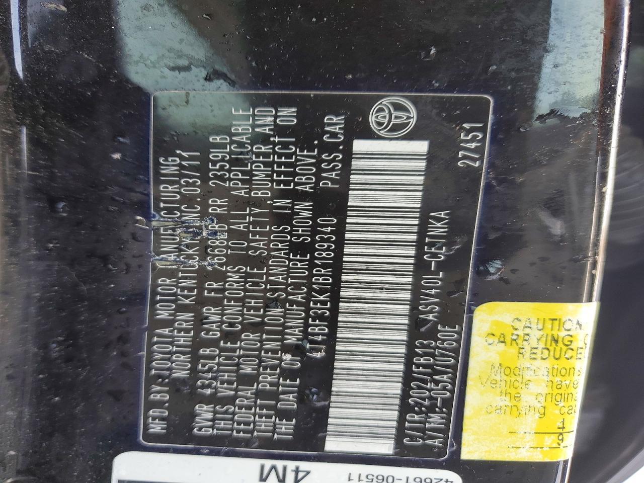 2011 Toyota Camry Base