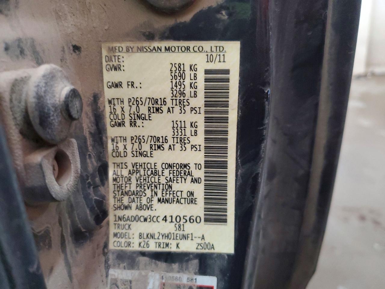 2012 Nissan Frontier SV V6