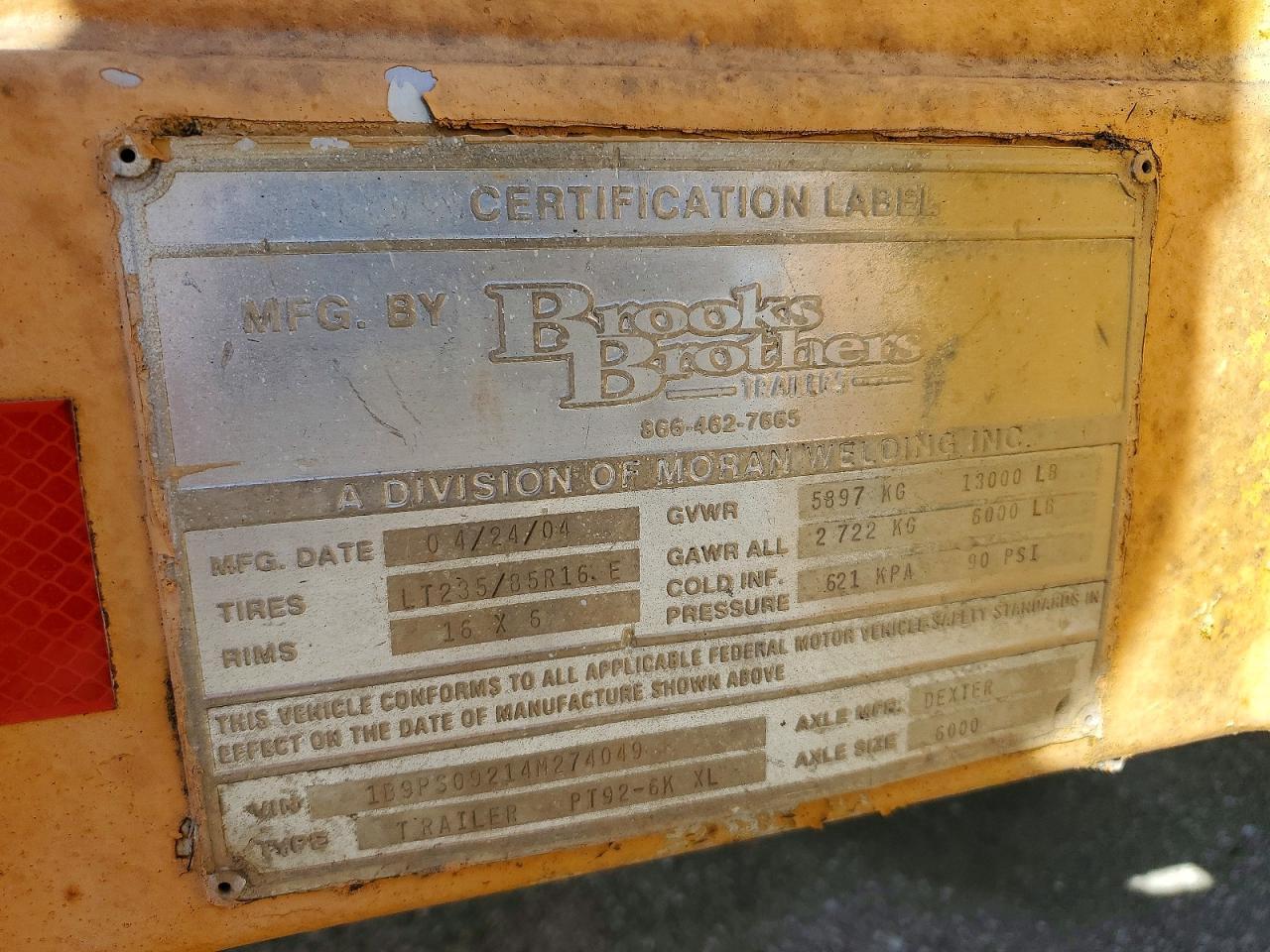 2004 Miscellaneous Equipment Carson TRA