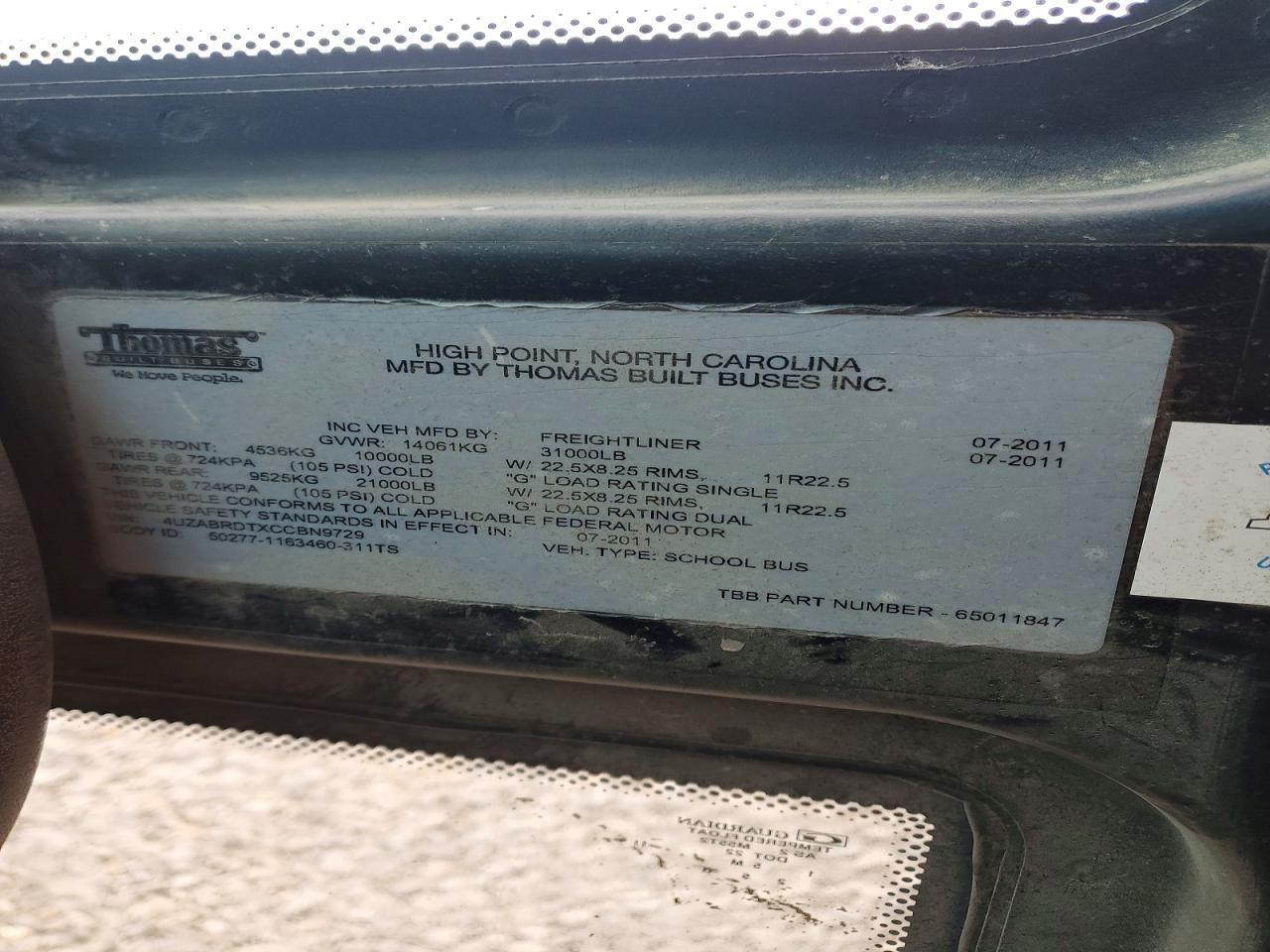 2012 Freightliner Chassis B2-School Bus