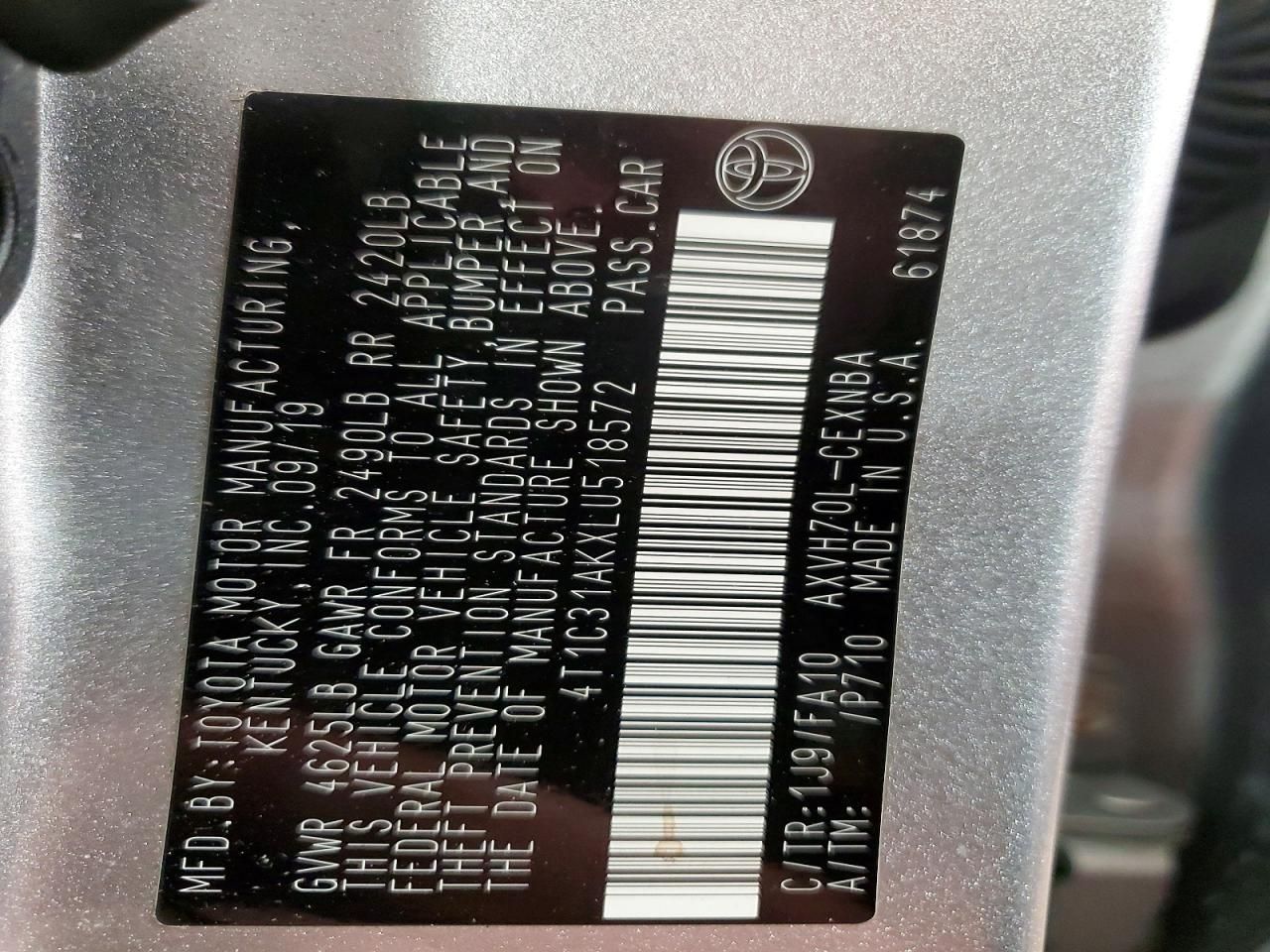 2020 Toyota Camry le