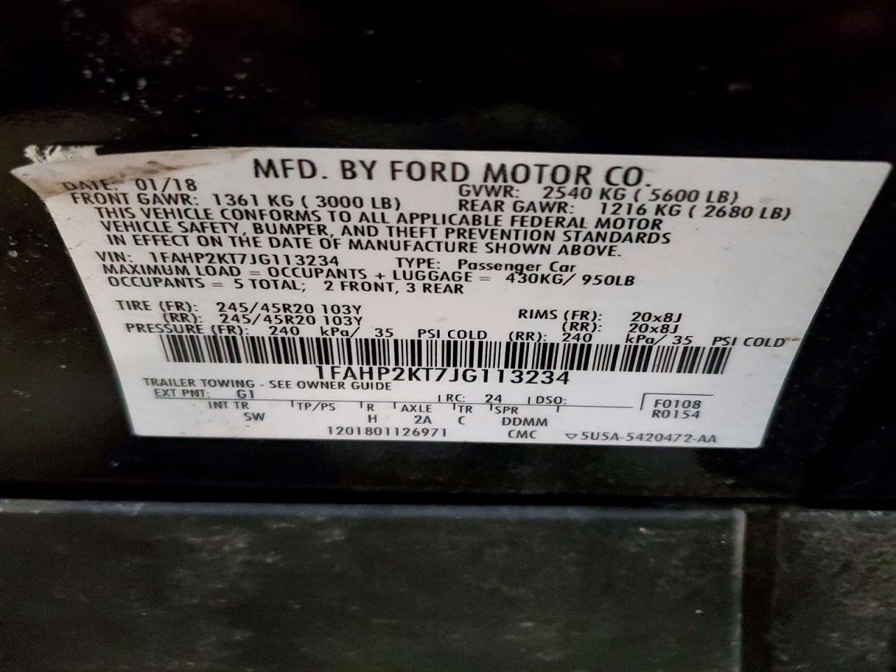 2018 Ford Taurus sho