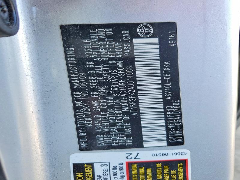2010 Toyota Camry le