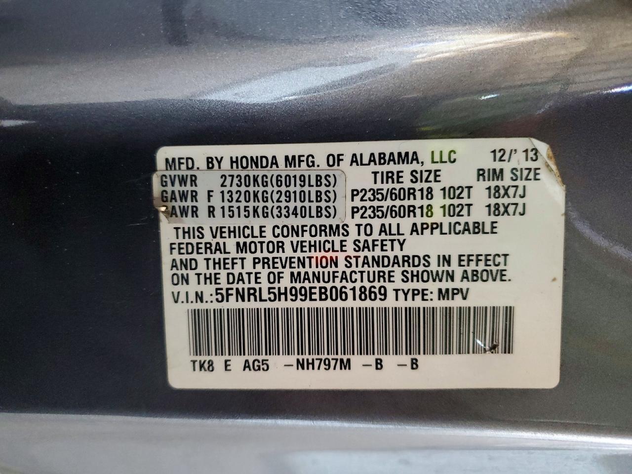 2014 Honda Odyssey Touring