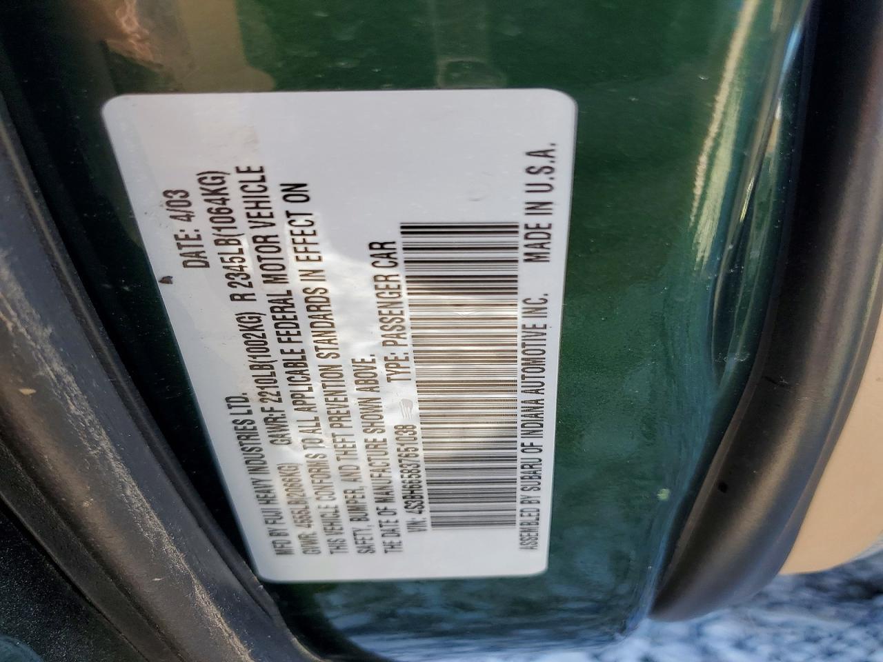 2003 Subaru Legacy Outback