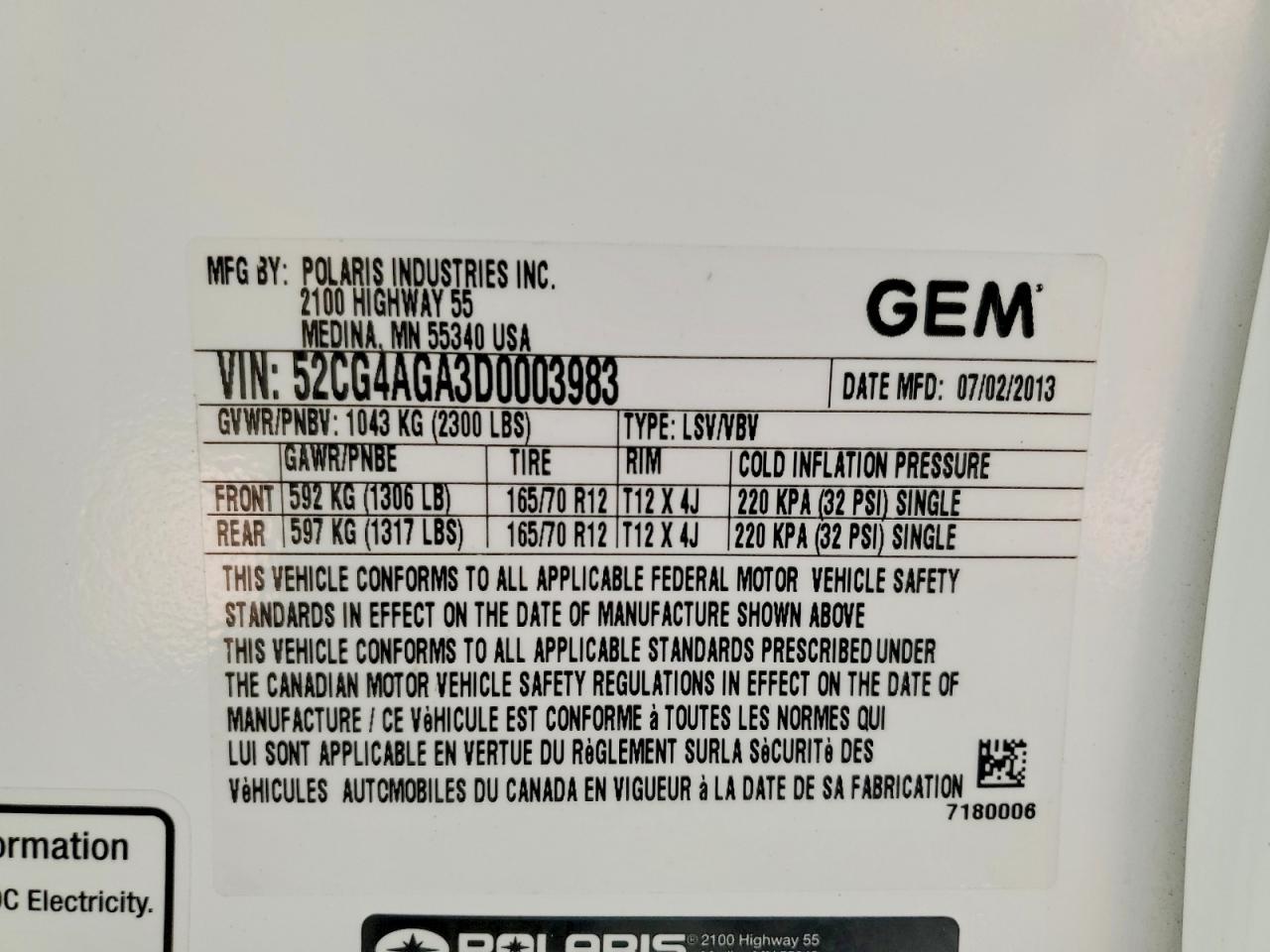 2006 Polaris GEM Golf Cart