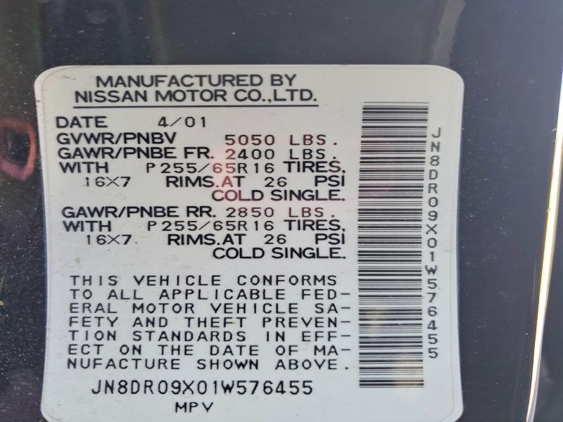 2001 Nissan Pathfinder le