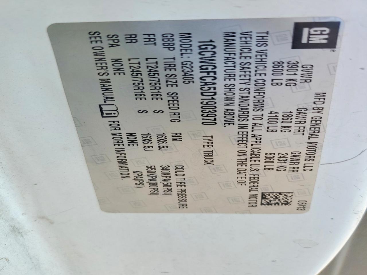 2013 Chev Rolet Express 2500 Cargo Utility / Service Van