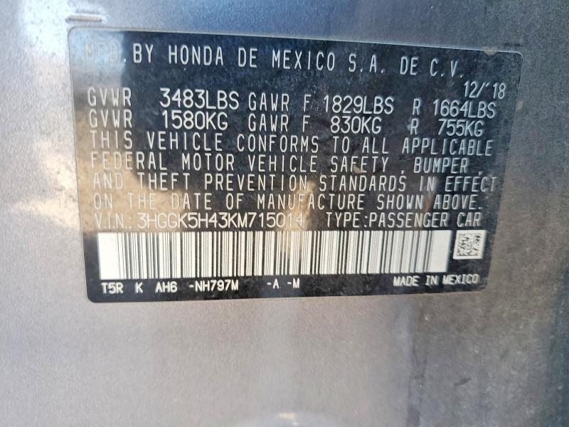 2019 Honda Fit lx