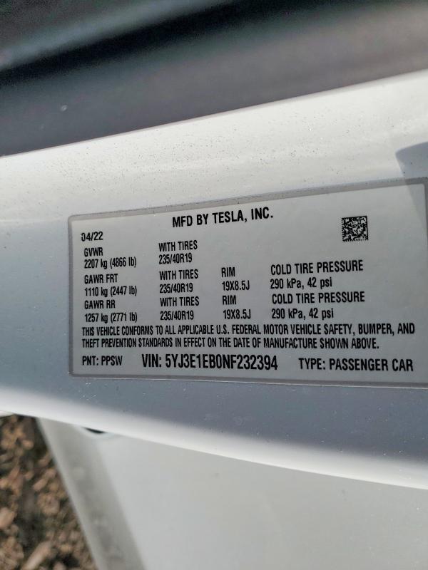 2022 Tesla Model 3