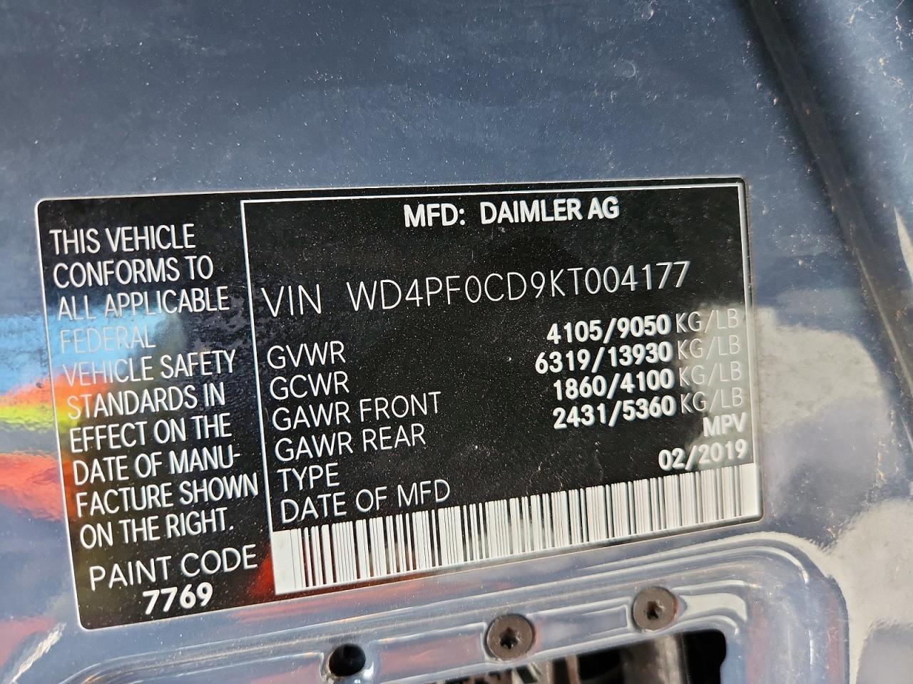 2019 Mercedes-Benz Sprinter 2500/3500 Delivery Van