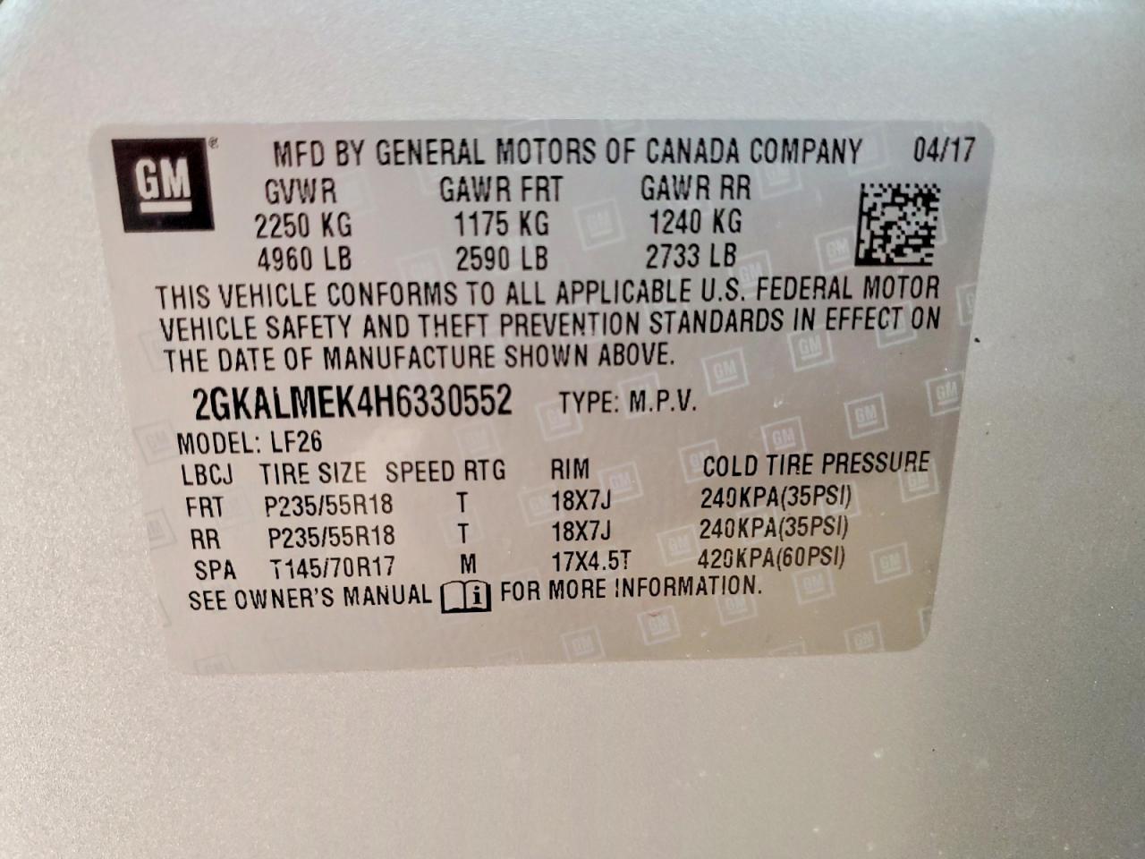 2017 GMC Terrain sle