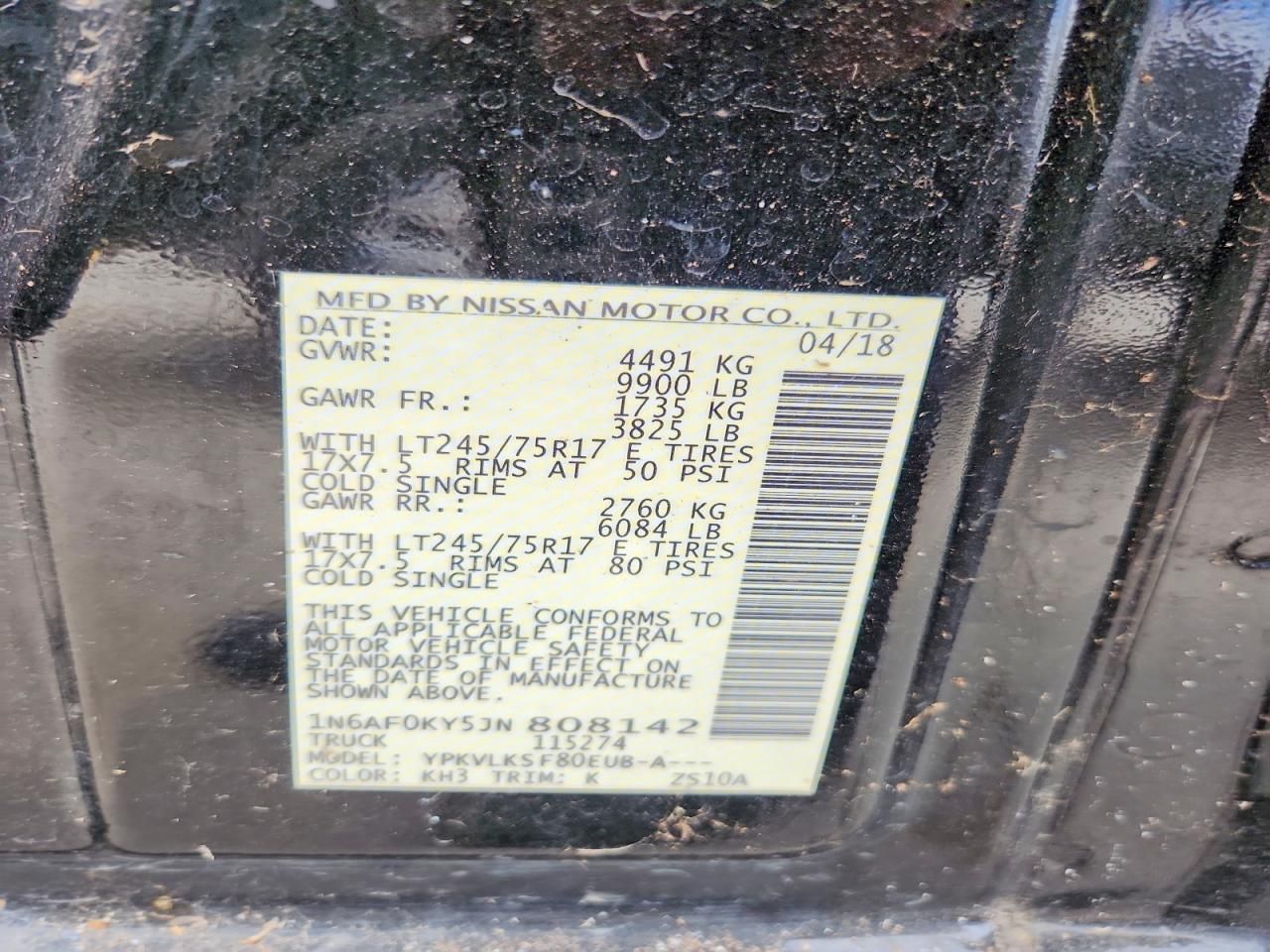 2018 Nissan NV 1500 Utility / Service Van