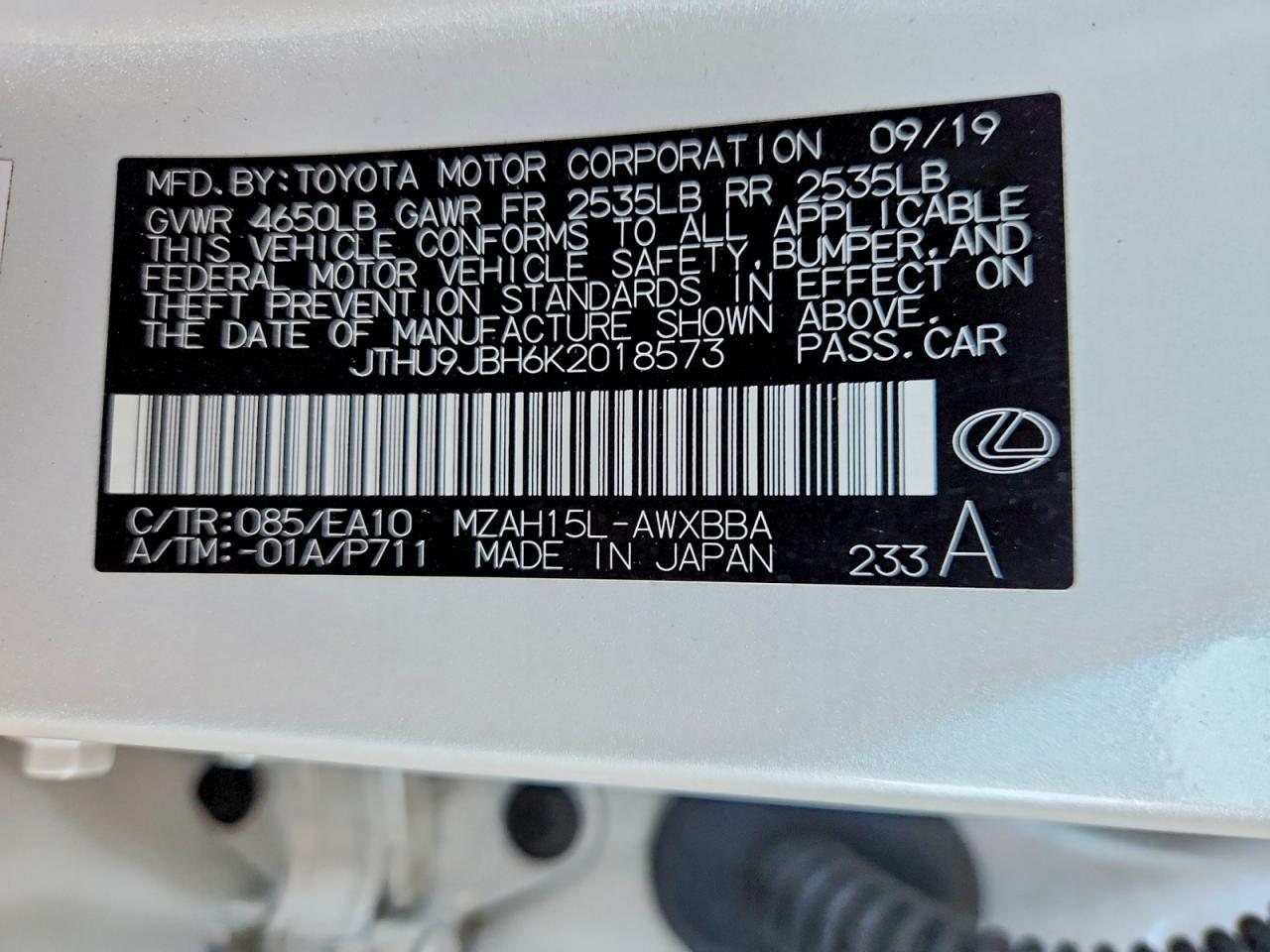 2019 Lexus Ux 250h