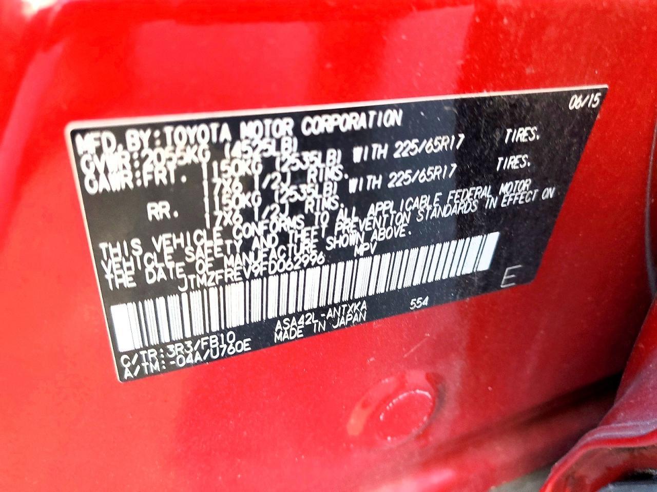 2015 Toyota Rav4 le