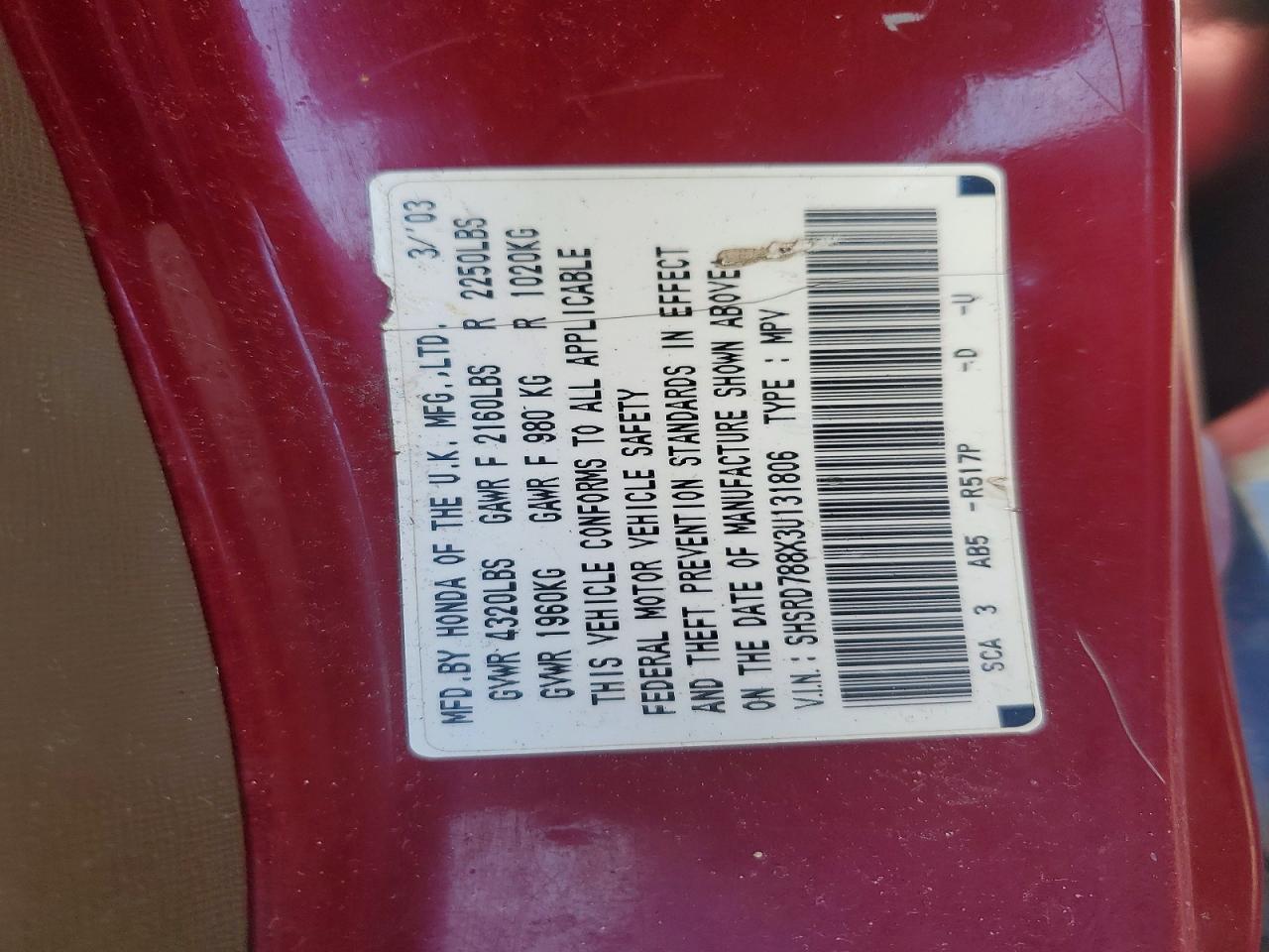2003 Honda Cr-v ex