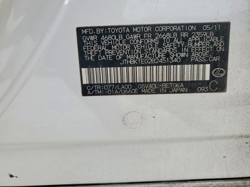 2011 Lexus Es 350 Base