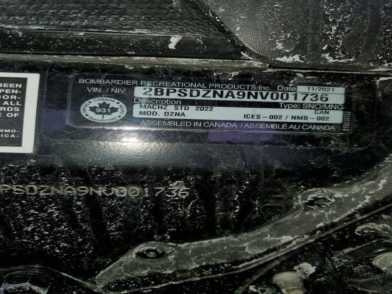 2022 Skidoo Machz std 900 ace