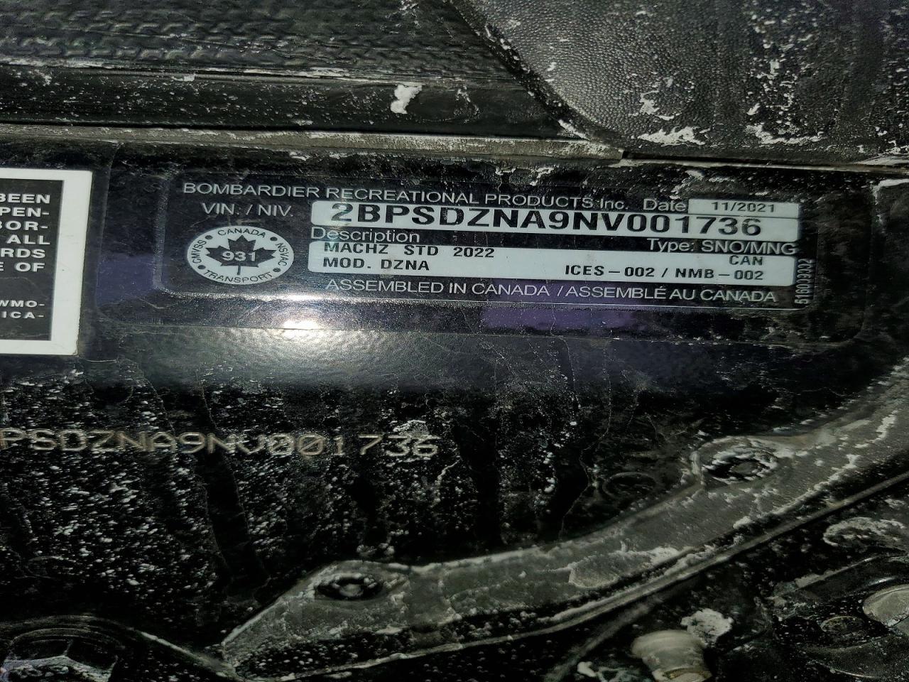 2022 Skidoo Machz STD 900 ACE