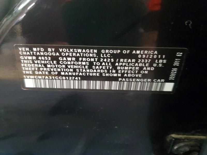 2012 Volkswagen Passat sel