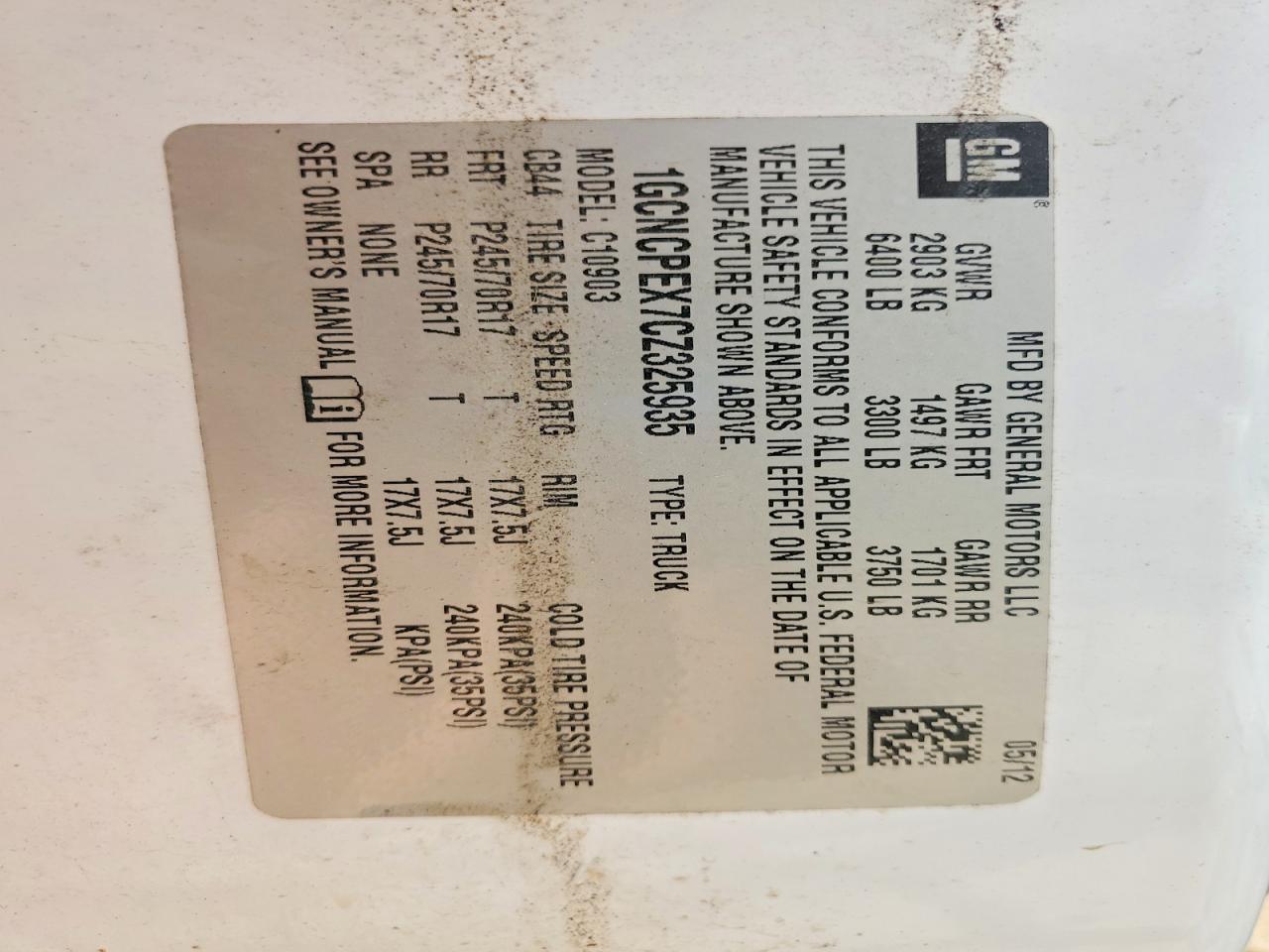 2012 Chev Chevy Silverado 1500