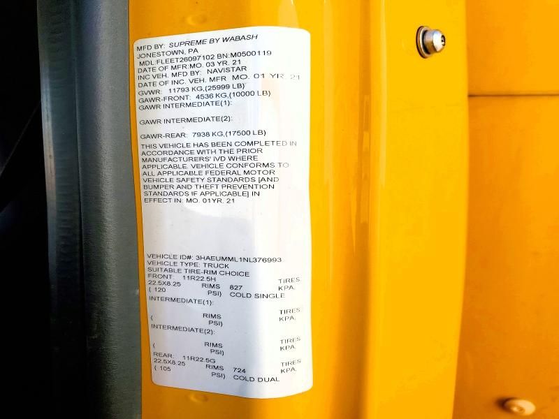 2022 International MV607 BOX Truck