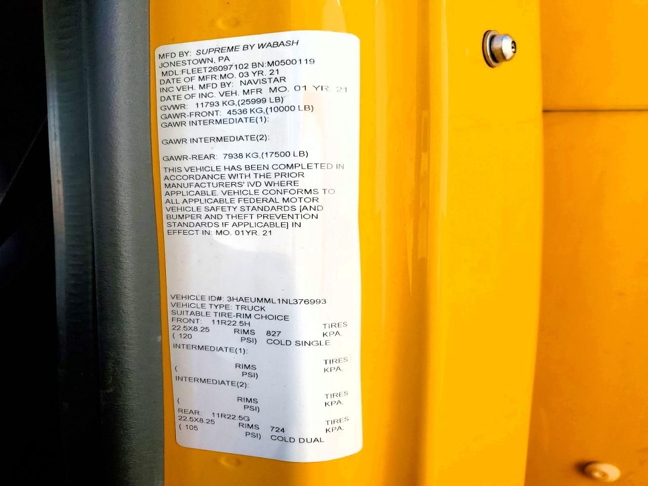 2022 International MV607 BOX Truck