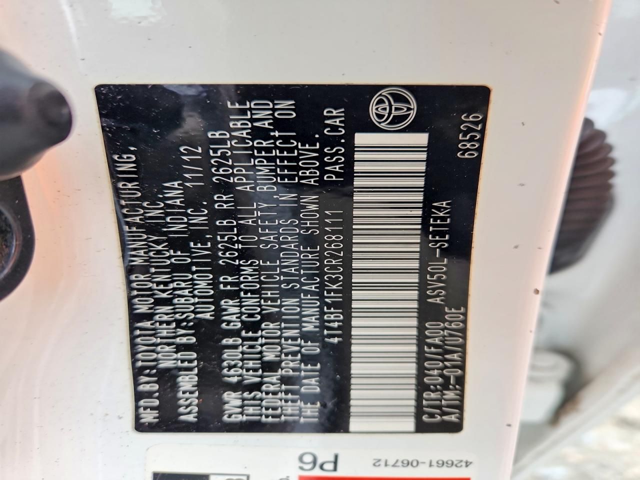 2012 Toyota Camry Base