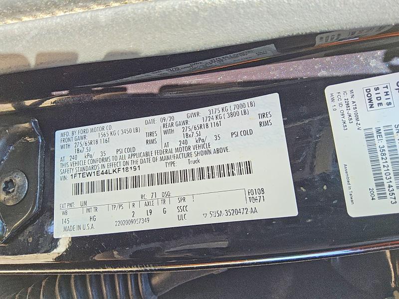 2020 Ford F150 Supercrew