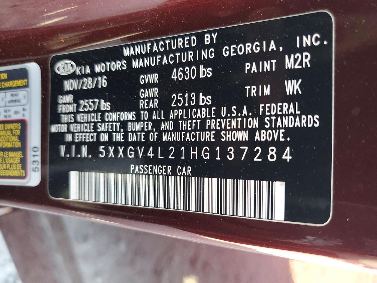 2017 KIA Optima sxl