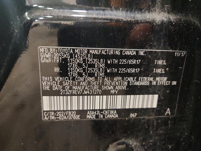 2018 Toyota Rav4 le