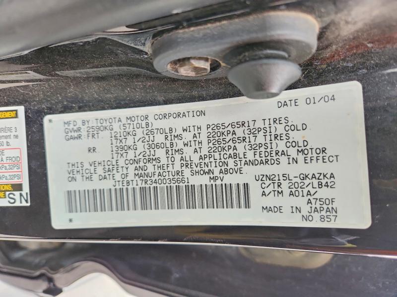 2004 Toyota 4runner Limited