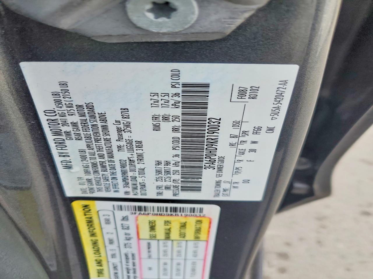 2019 Ford Fusion se