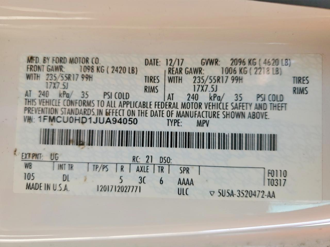 2018 Ford Escape sel