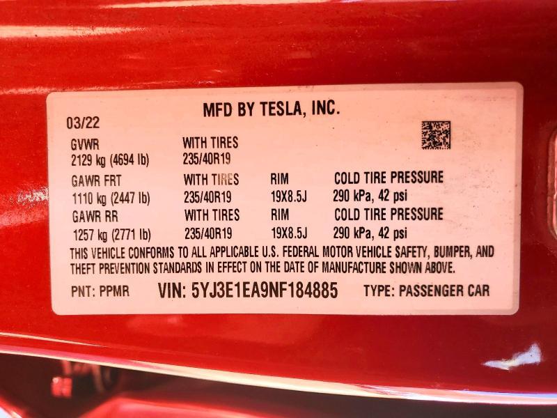 2022 Tesla Model 3