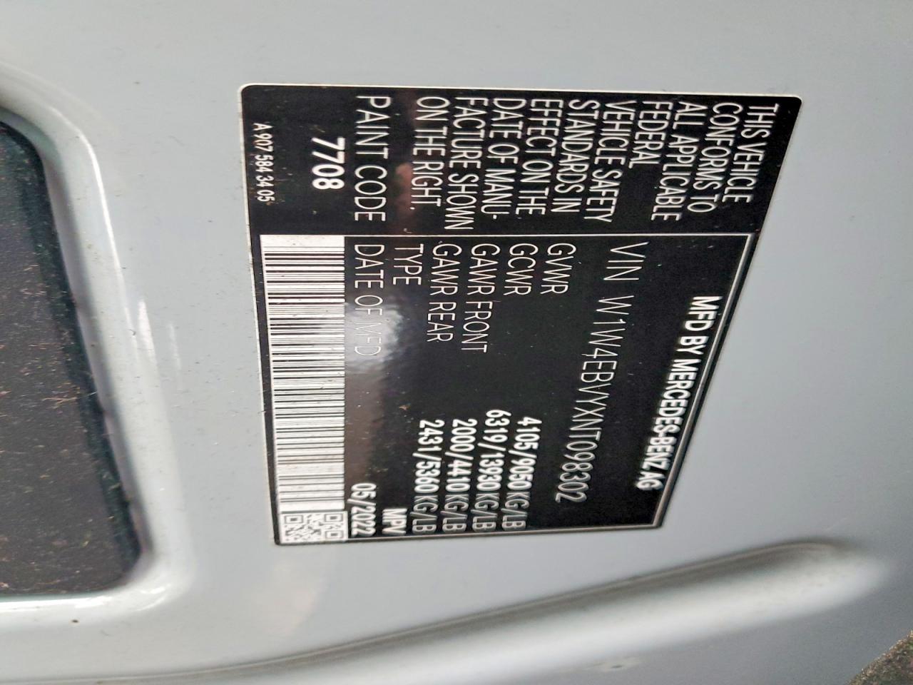 2022 Mercedes-Benz 2022 Mercedes Benz Sprinter 2500 Delivery Van