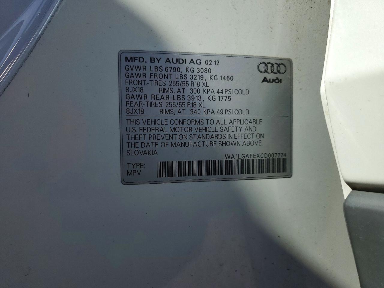 2012 Audi Q7 Premium Plus
