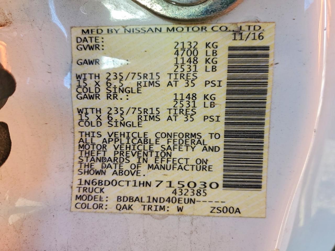 2017 Nissan Frontier s